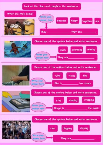 What are they doing? Worksheet 2.