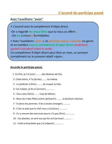 Accord du participe passé