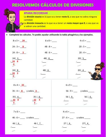 Resolvemos cálculos de divisiones