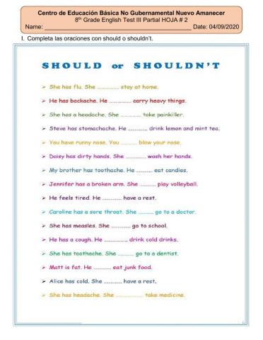 Examen Ingles 8vo III parcial (2)