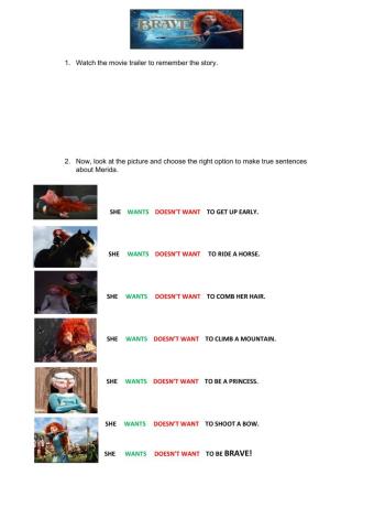 Brave movie - Wants-Doesn't want