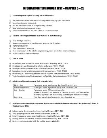 The effects of using ICT