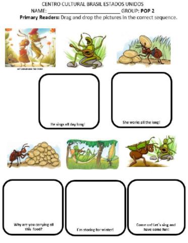 Lazy Grasshopper Story Sequency