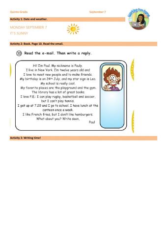 5th grade september 7