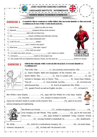 Present simple vs progressive