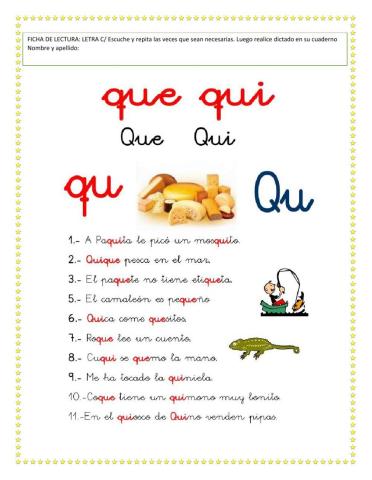 Lectura: que, qui