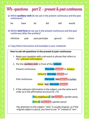 Wh-questions - part 2