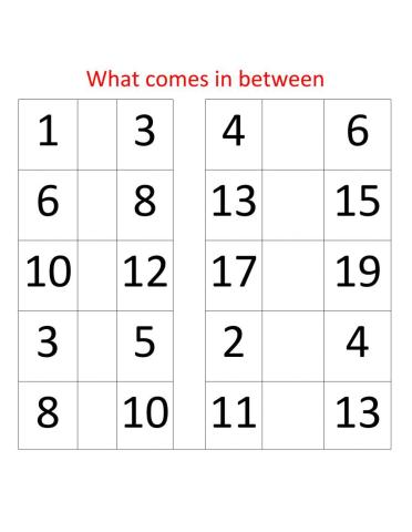 What comes in between