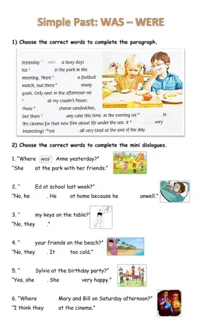 Simple past: was - were