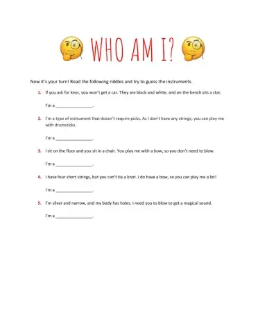 Musical instruments - RIDDLES