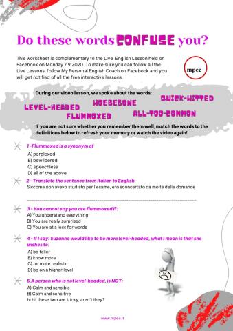 Flummoxed, Quick witted - complicated adjectives