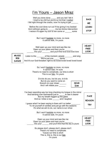 Jason Mraz I am yours