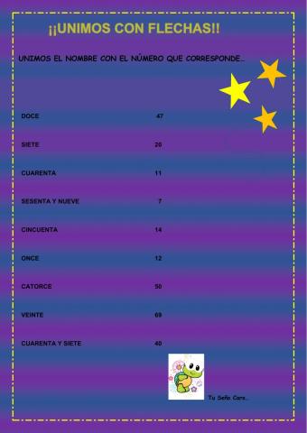 UNIR EL NOMBRE CON EL NÚMERO