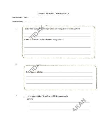 LKPD Tema 3 Subtema 1 Pembelajaran 1,2