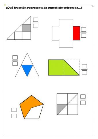 ¿Qué fracción representa la superficie coloreada?