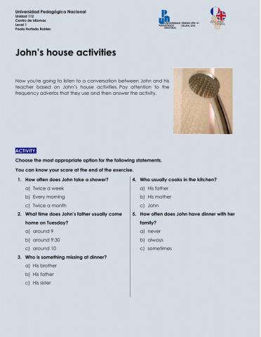Listening: John's daily activities!
