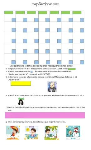 Calendario septiembre 2020