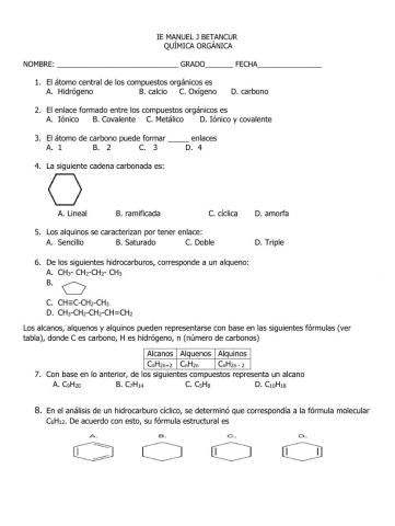 Funciones químicas orgánicas