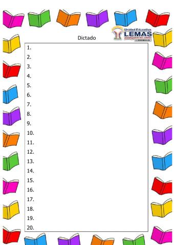 Adjetivos calificativos dictado