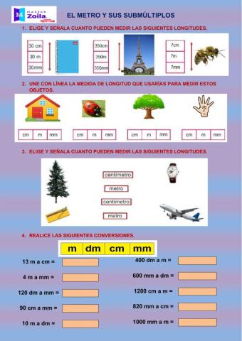 El metro y sus submúltiplos