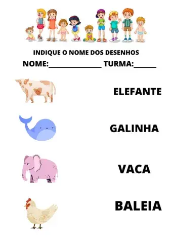 Nomes dos desenhos