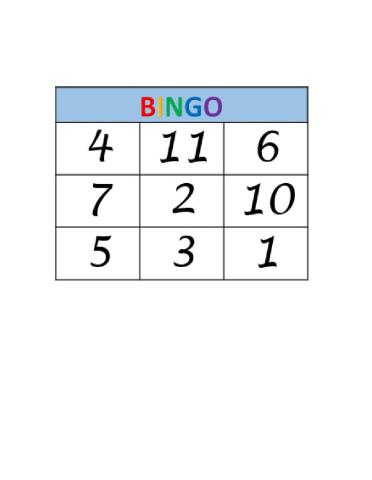 Bingo de números 1-6