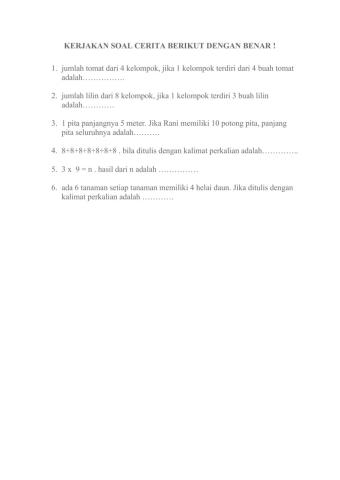 Soal cerita perkalian