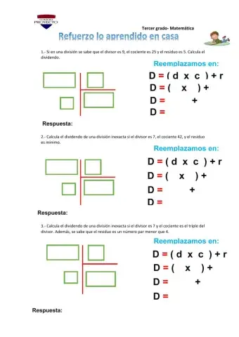 Problemas con los términos de la división.