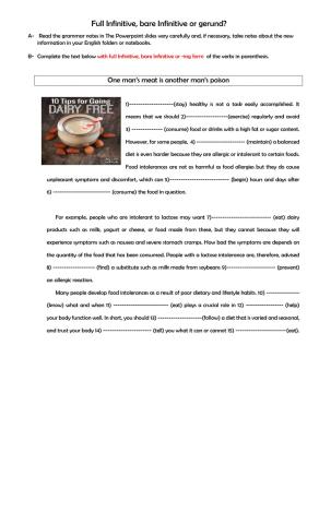 Gerunds and infinitives