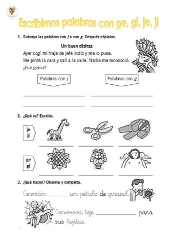 Palabras con ge, gi,je, gi