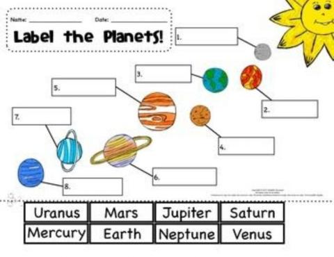 Solar system worksheet