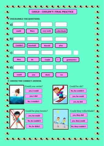 Could -couldn't: final practice