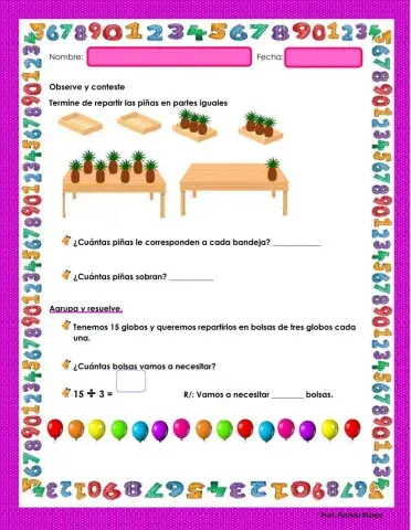 Repartos equitativos, división