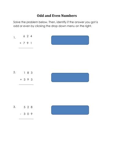 Odd and Even Numbers Operations