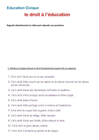 Le droit à l'éducation - 1