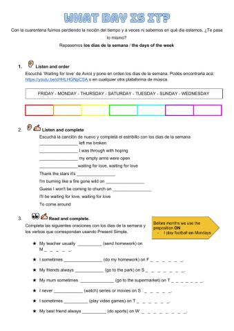 Days, months and weather