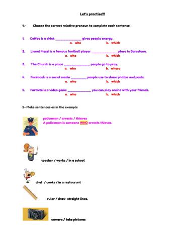 Relative pronouns and clauses