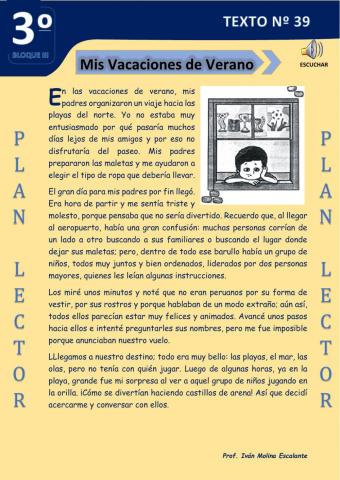 Texto nº 39 mis vacaciones de verano