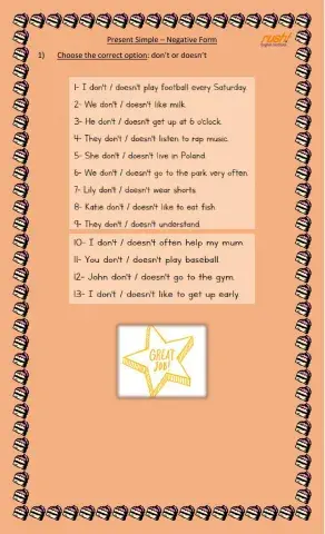 Present Simple Negative Form