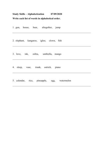 Alphabetization 07092020