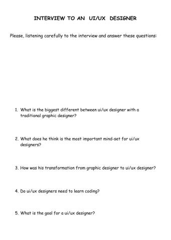 Interview to an UI-UX DESIGNER