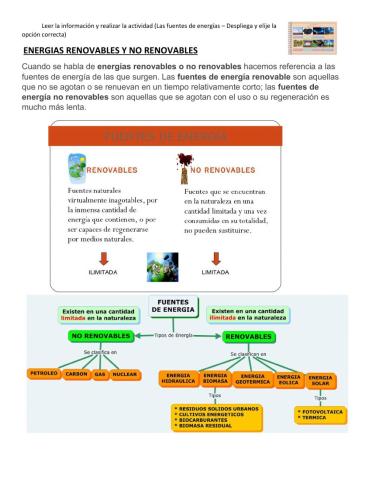 Energia Renovable y no Renovable- Tipos