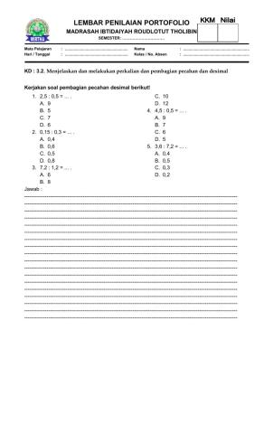 QUIZ MATEMATIKA Kelas 5 OK