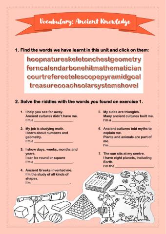 Ancient knowledge vocabulary