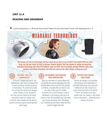 I 4 Unit 11C Reading and Grammar