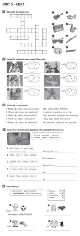 Quiz unit 3 bright ideas 3