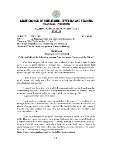 9 class level 2 worksheet 3