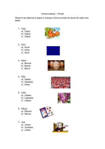 Plurais em L, U, ES e Z