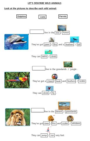 Let's describe wild animals