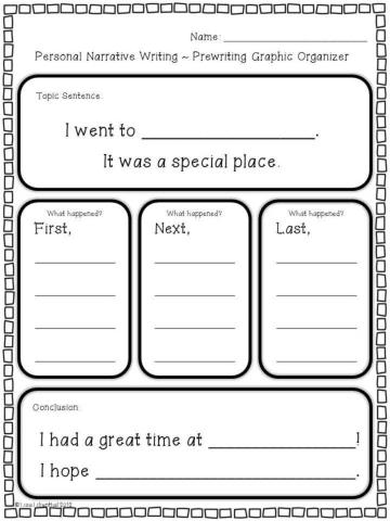 Personal Narrative Graphic Organizer
